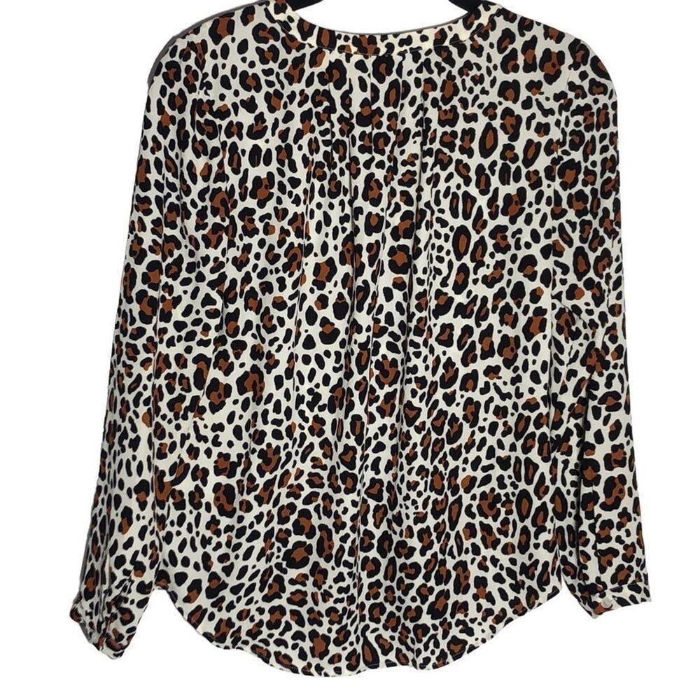 Talbots Slouchy Leopard Print Blouse Small Petite… - image 2